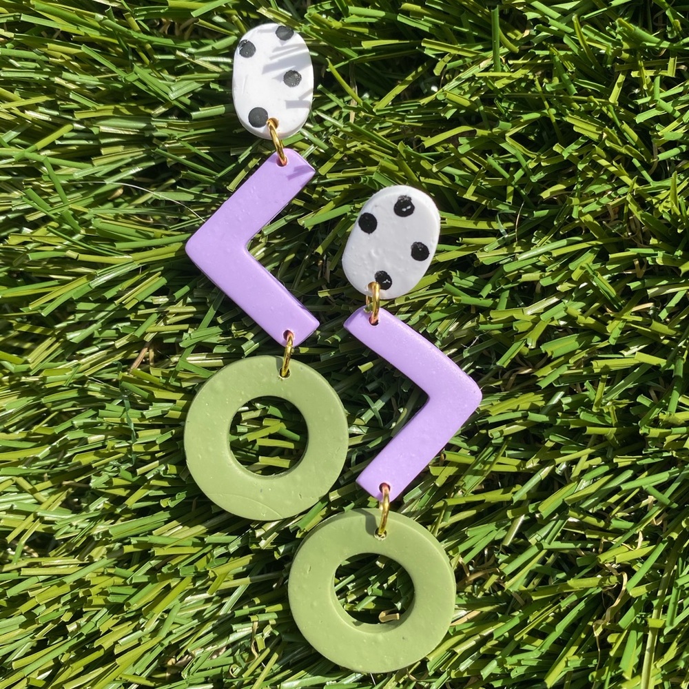 Shapes polymer clay earrings